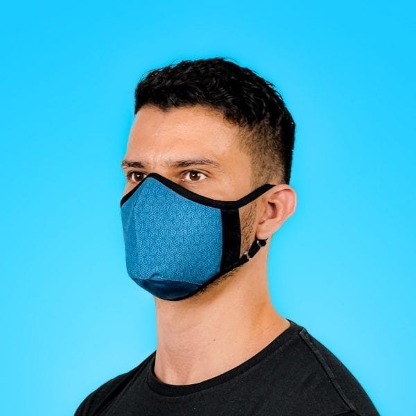 Blue Ripple Face Mask
